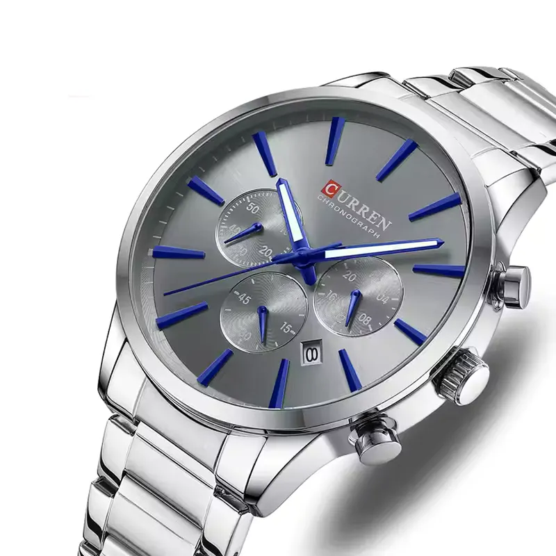 Curren Chronograph Quartz Grey Dial Men’s Watch- 8435